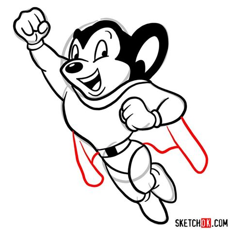 How To Draw Mighty Mouse Step By Step Drawing Tutorials Drawings