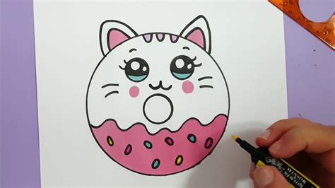 How To Draw A Cute Kitten Donut Super Easy Vidoe