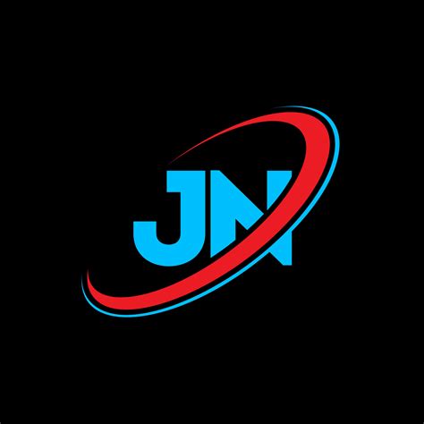 Jn J N Letter Logo Design Initial Letter Jn Linked Circle Uppercase