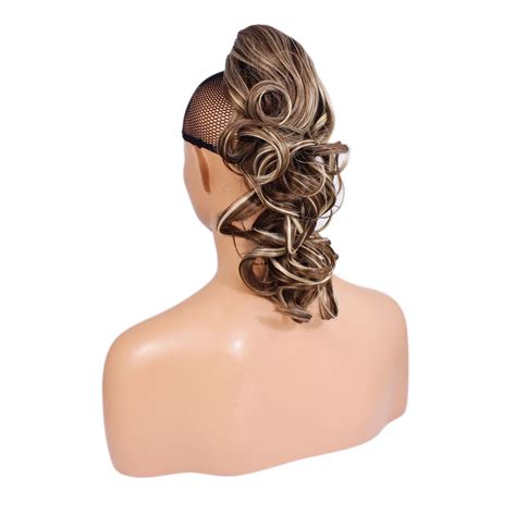 Ponytail Clip In On Hair Piece Ash Brownblonde Mix 10613 Reversible