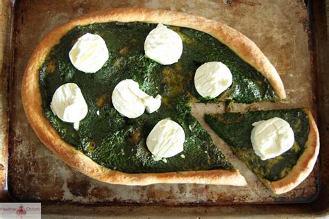 The slightly crisp goat cheese with the rich kale and nutty, creamy beet pesto is a match made in pizza heaven. Kale Pesto and Goat Cheese Pizza - Heather Christo