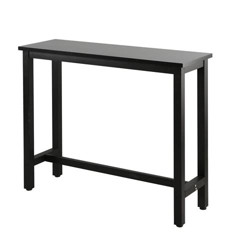 Industrial Bar Table Counter Height Pub Table Desk Metal Frame Wood