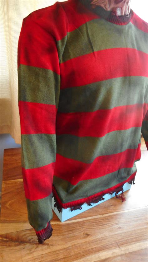 Freddy Krueger Jumper Sweater Cosplay Custom Weathered Fancy Etsy