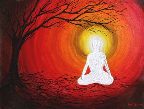 Meditation Oil Painting On Canvas Hand Painted Art Work Unframed