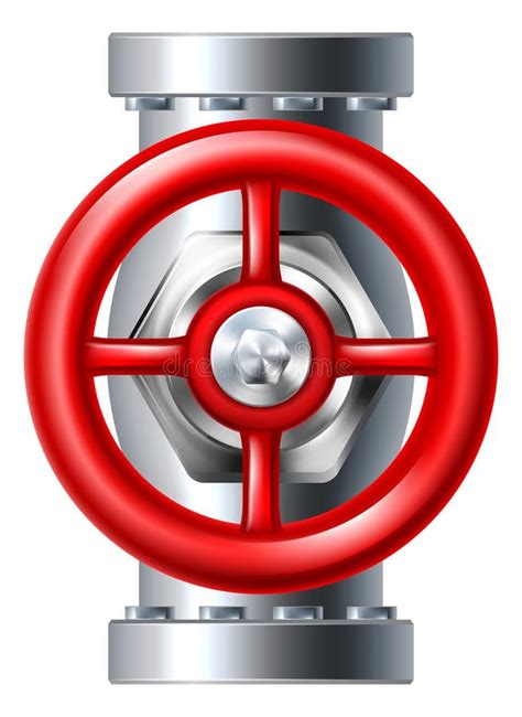 Pipe Wheel Industrial Pipeline Valve Icon Stock Vector Illustration