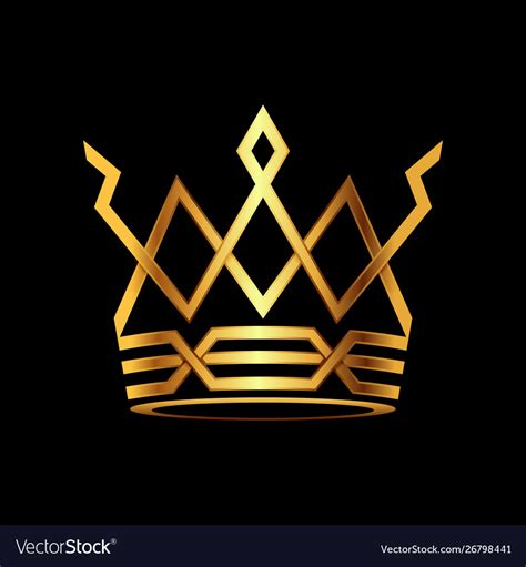 Crown Modern Gold Logo Royalty Free Vector Image