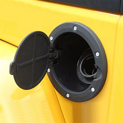 Black Fuel Filler Door Cover Gas Tank Cap Door For Jeep Wrangler Jk