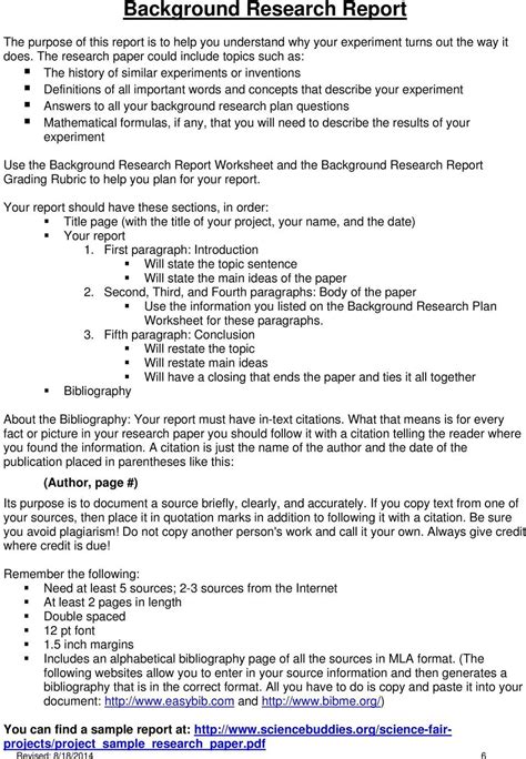 Research Paper Science Fair Project Template Introduction