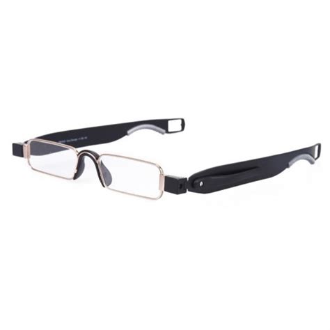 Portable Folding 360 Degree Rotation Presbyopic Reading Glasses With Pen Hanging 3 50d Black