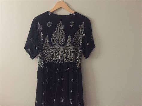 Marisol Black Paisley Dress Made In India L Etsy