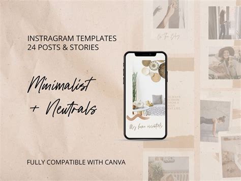 Minimalist Lifestyle Instagram Template 24 Posts and ...