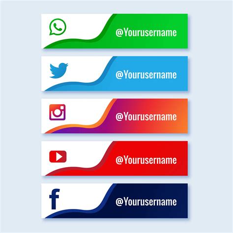 Social Media Lower Third Collection Set 1234277 Vector Art At Vecteezy