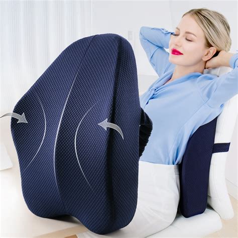 Usually, office chairs don't have any lumbar back support. Memory Foam Lumbar Support Back Cushion Firm Pillow for ...