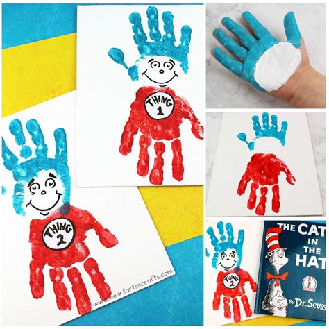 Dr Seuss Thing 1 And Thing 2 Handprint Craft For Kids I Heart Arts N