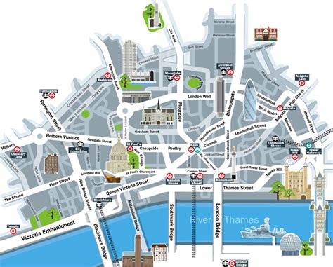 City Of London Map Urban Design London Map London City Tate London