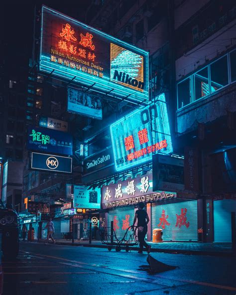 Download Vaporwave Neon City Hong Kong Wallpaper