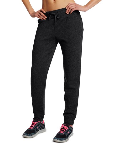 Womens Black Adjustable Waist Cotton Blend Jogger Sweatpants Walmart Com
