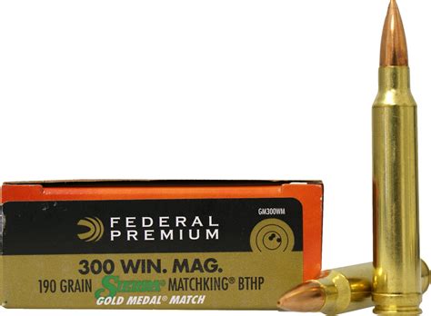 Federal Premium 300 Win Mag 1231g 190grs Sierra Match King Bthp