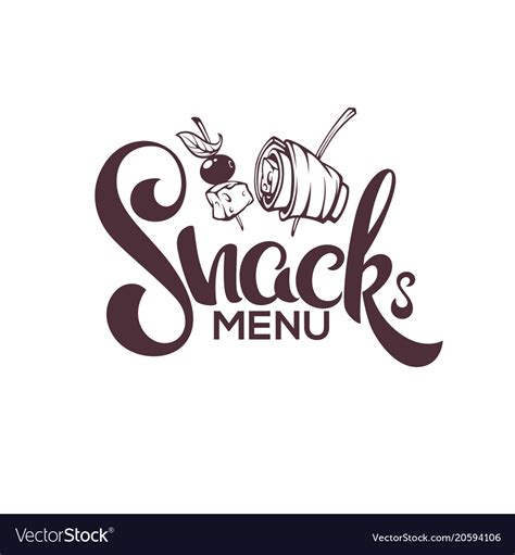 Snack Menu Image Of Hand Drawn Appetizers Vector Image
