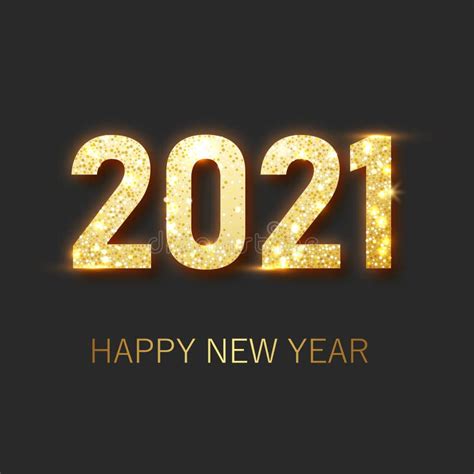 Happy New Year 2021 Bannergolden Vector Luxury Text 2021 Happy New