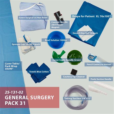 25 131 02 General Surgery Pack 31 Animal Hospital Supply