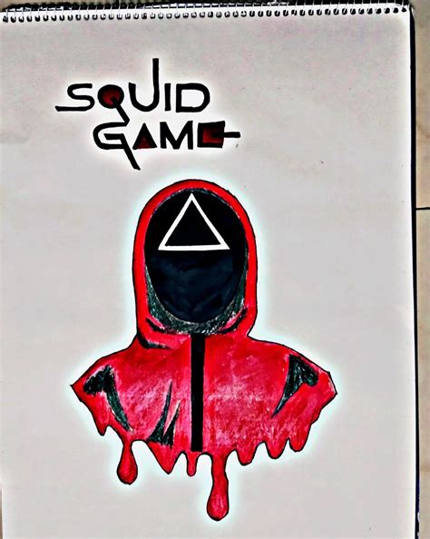 A Drawing Of A Person Wearing A Hoodie With The Word Squid Game On It
