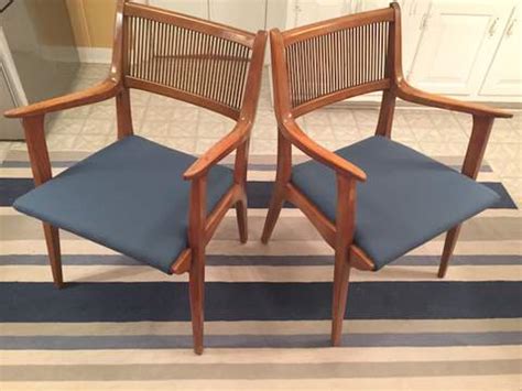 Mid century modern inlaid dining table set with leaves and six chairs. Mid Century Modern Dining Chairs by Drexel Profile Set of 6 - EPOCH