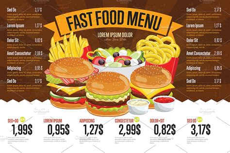 Take control of your kitchen with daily food menu. Fast food menu template. | Custom-Designed Illustrations ...