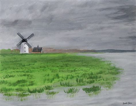Lytham St Annes On Sea Windmill And Boathouse Painting By Ronald Haber