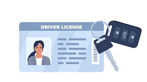 Premium Vector Driver License Id Card And Car Key With Charm Of The