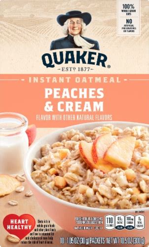 Quaker Peaches And Cream Instant Oatmeal Breakfast 10 Ct 105 Oz