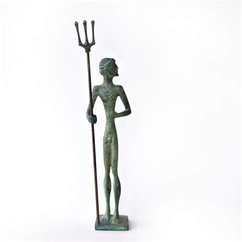 Ancient Greek God Poseidon Bronze Statue Greek Mythology God Of The