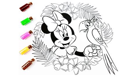 Glitter Painting Minnie Mouse For Kids Cara Menggambar Dan Mewarnai
