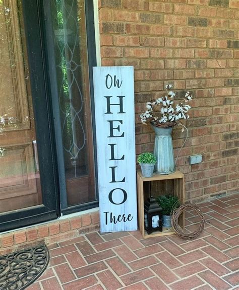 4 Oh Hello There Porch Sign Welcome Porch Sign Etsy Porch Signs