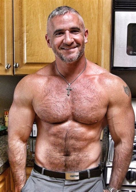 Salt Pepper Beef Hairy Muscle Men Scruffy Men Handsome Older Men