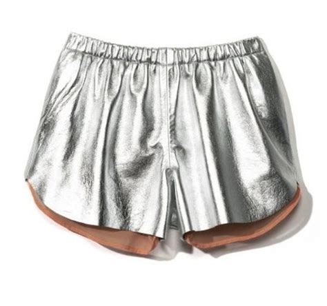 Metallic Silver Short Shorts Silver Lavishville