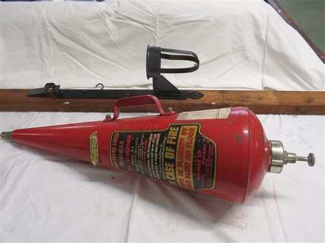 Minimax Ltd Vintage Cone Shaped Fire Extinguisher With Metal Hanging