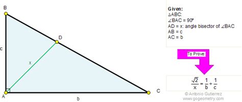 Online Geometry Tutoring Problem 303 Triangle Angle Bisector 90