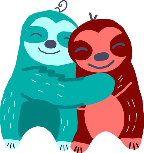 Two Sloths In Love 16416385 Png