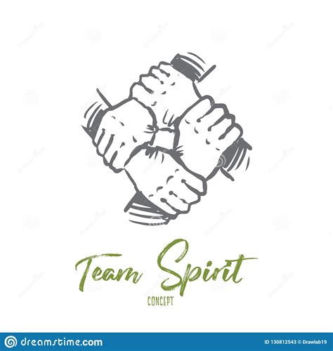 Team Spirit Together Connection Partnership Concept Hand Drawn