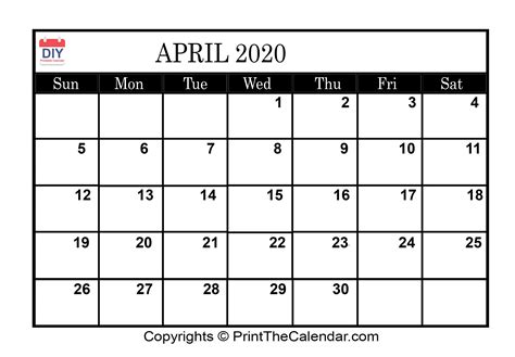 2020 Four Month Calendar Template Customize Example Calendar Printable