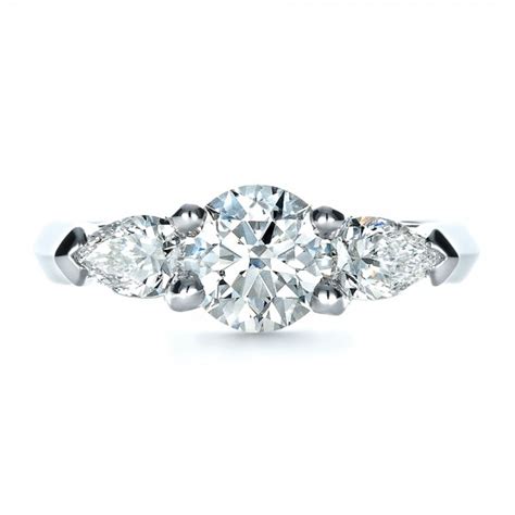 Custom Three Stone Engagement Ring Engagement Rings