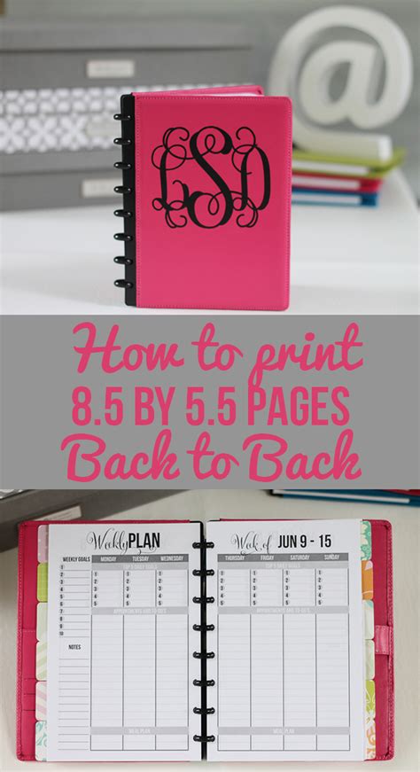 This stationery is created to print out on to half sheet paper. How to Print 8.5 by 5.5 Planner Pages - I Heart Planners