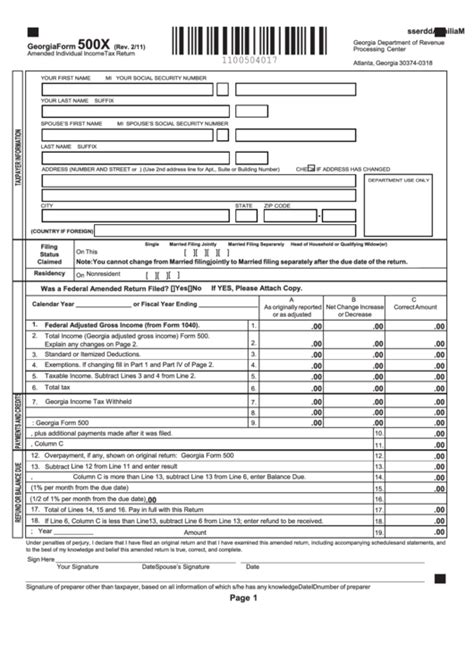 Printable Georgia Income Tax Forms Printable Forms Free Online