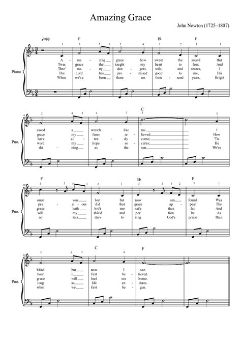 Amazing Grace Easy Piano Sheet Music Download Free In Pdf Or Midi