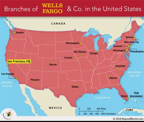 Us Map Depicting Branches Of Wells Fargo And Co Answers