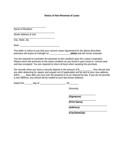 Notice Non Renewal Contract Form Fill Out And Sign Printable Pdf