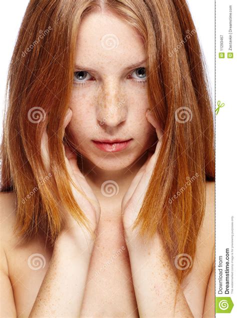 Red Haired Girl Stock Image Image Of Hair Studio Looking 11293467