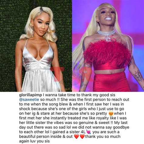 Theshaderoom On Twitter Aww Glorilla Shows Some Love To Saweetie And Thanks Her Glorilla