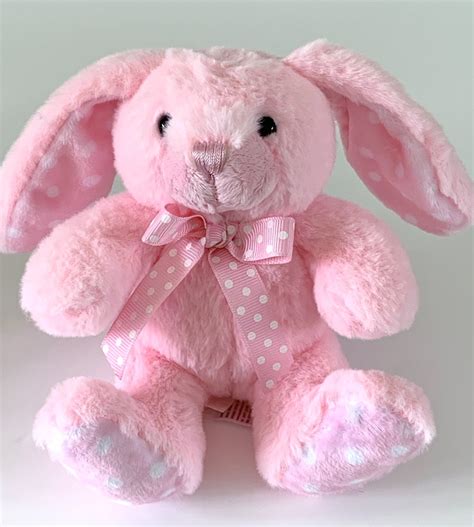 Fluffy Bunny Soft Toy Pink And Blue